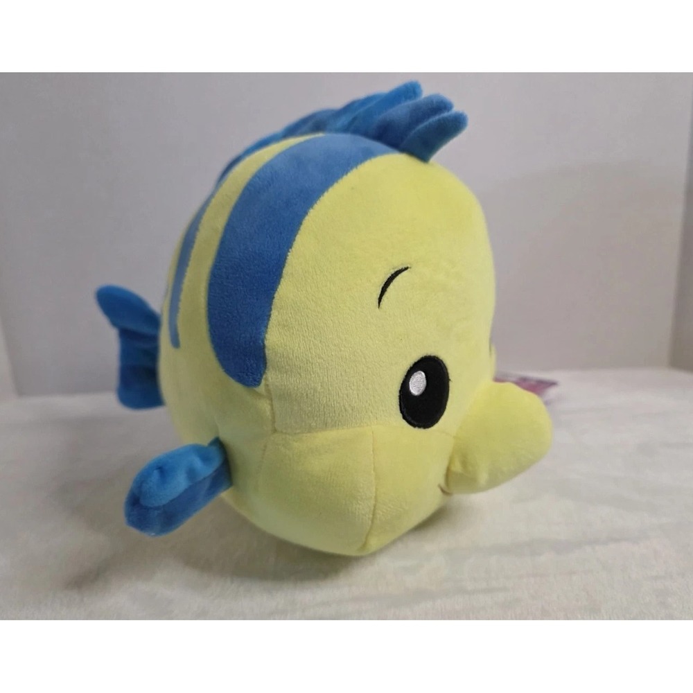Disney‎ Princess Flounder Plush The Little Mermaid Yellow Blue Fish Toy 7" NWT